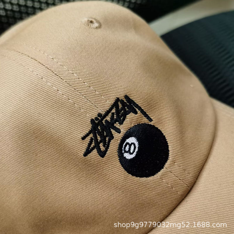 Wholesale classic soft top black 8 embroidered baseball cap